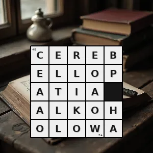 Hasło krzyżówkowe zespół przewlekłych objawów wynikających z uszkodzenia móżdżku o postępującym przebiegu - cerebellopatia alkoholowa – rozwiązanie, synonimy, podpowiedzi i definicje krzyżówkowe